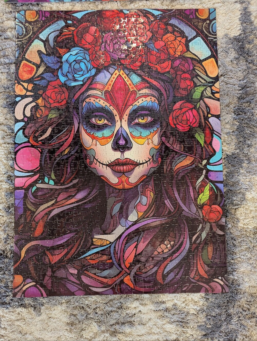 🌹💀 Día de los Muertos Sugar Skull Puzzle Art 💀🌹Vibrant Day of the Dead 💀🌹